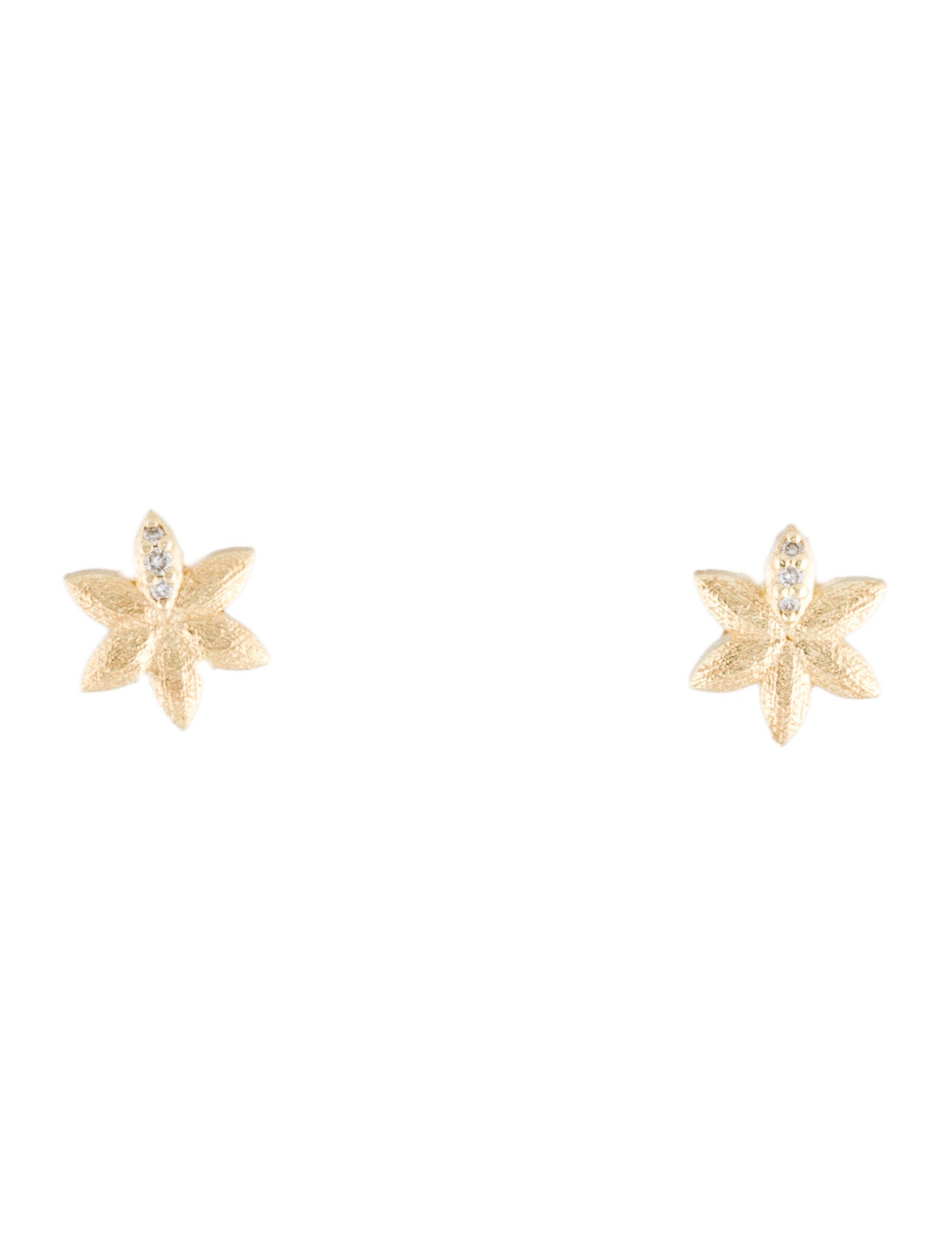I. Reiss 14K Diamond Daisy Stud Earrings