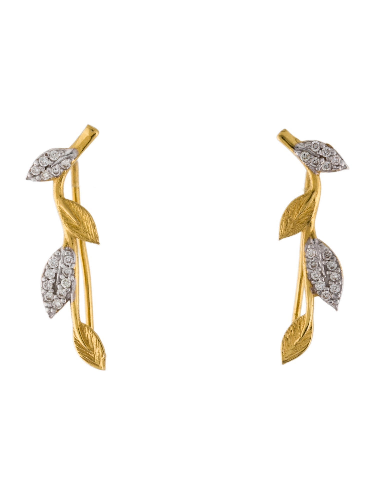 I. Reiss 14K Diamond Ear Climber Earrings