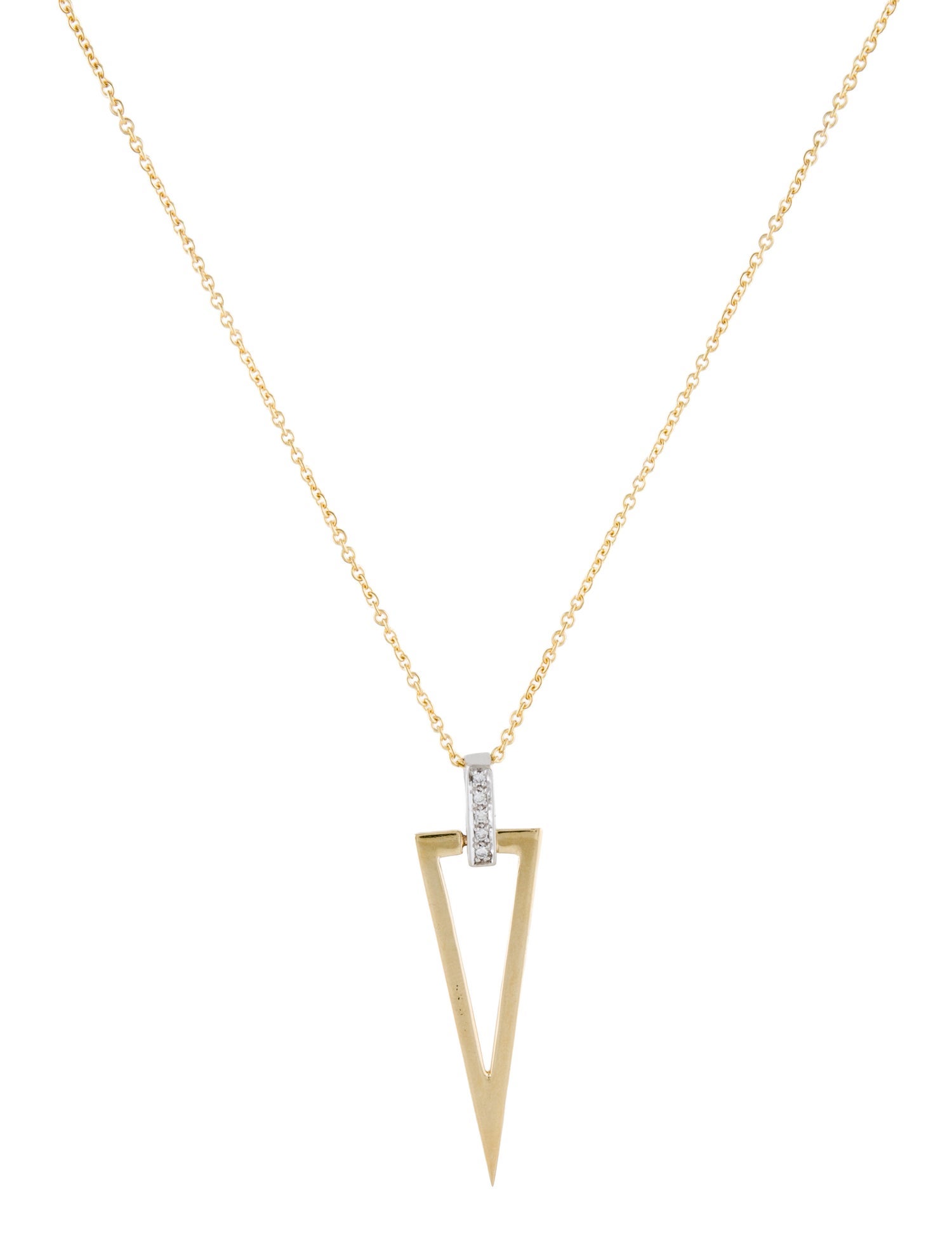 I. Reiss 14K Diamond Open Triangle Pendant Necklace