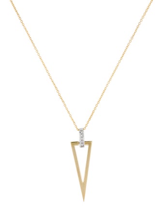 I. Reiss 14K Diamond Open Triangle Pendant Necklace