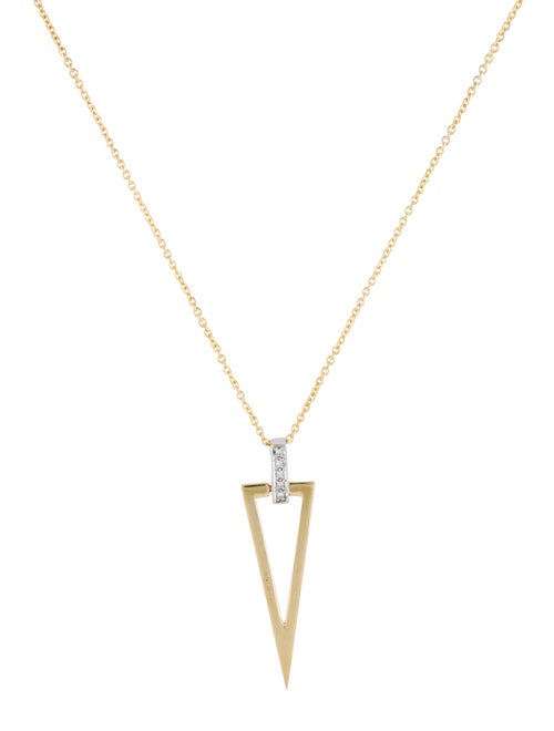 I. Reiss 14K Diamond Open Triangle Pendant Necklace