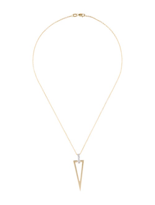 I. Reiss 14K Diamond Open Triangle Pendant Necklace