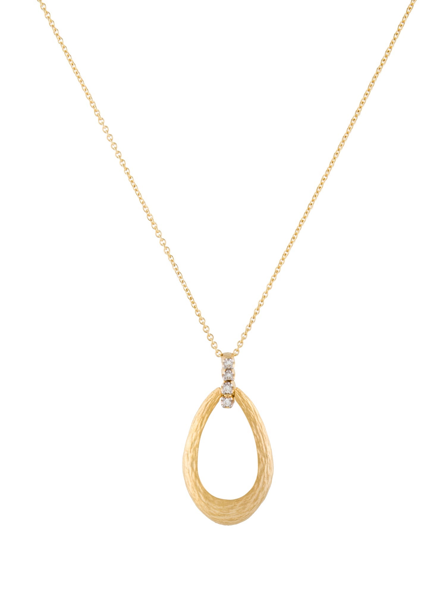 I. Reiss 14K Diamond Open Oval Pendant Necklace