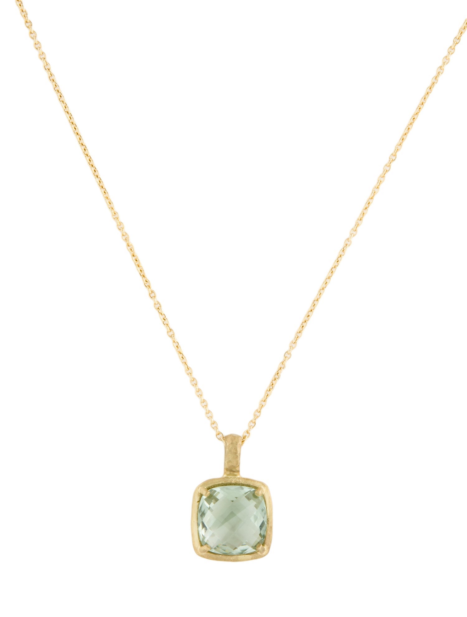 I. Reiss 14K Prasiolite Solitaire Pendant Necklace