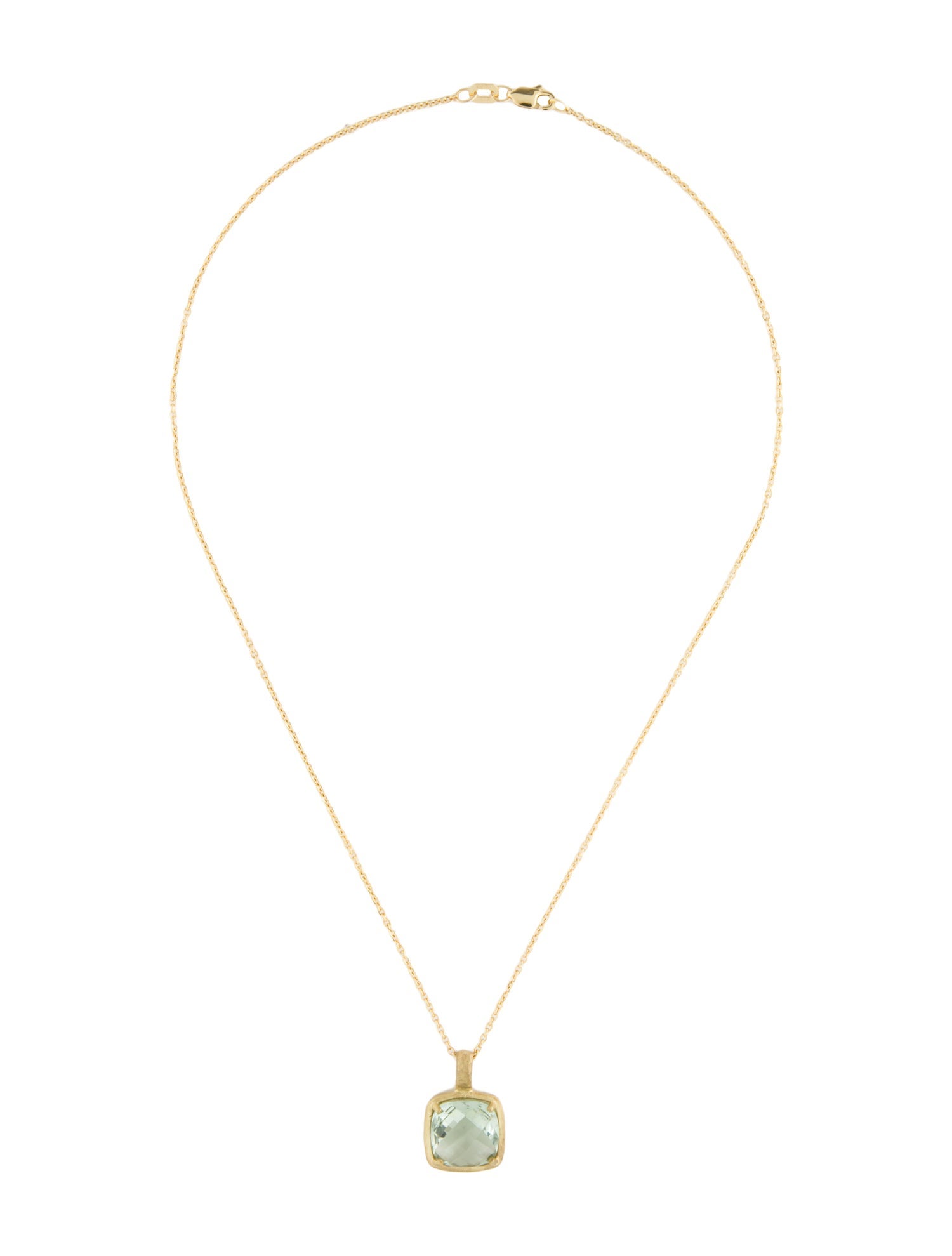 I. Reiss 14K Prasiolite Solitaire Pendant Necklace
