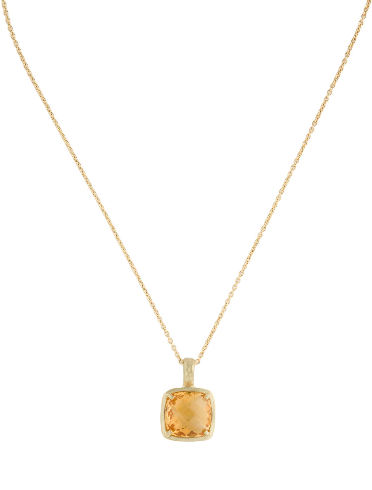 I. Reiss 14K Citrine Solitaire Pendant Necklace
