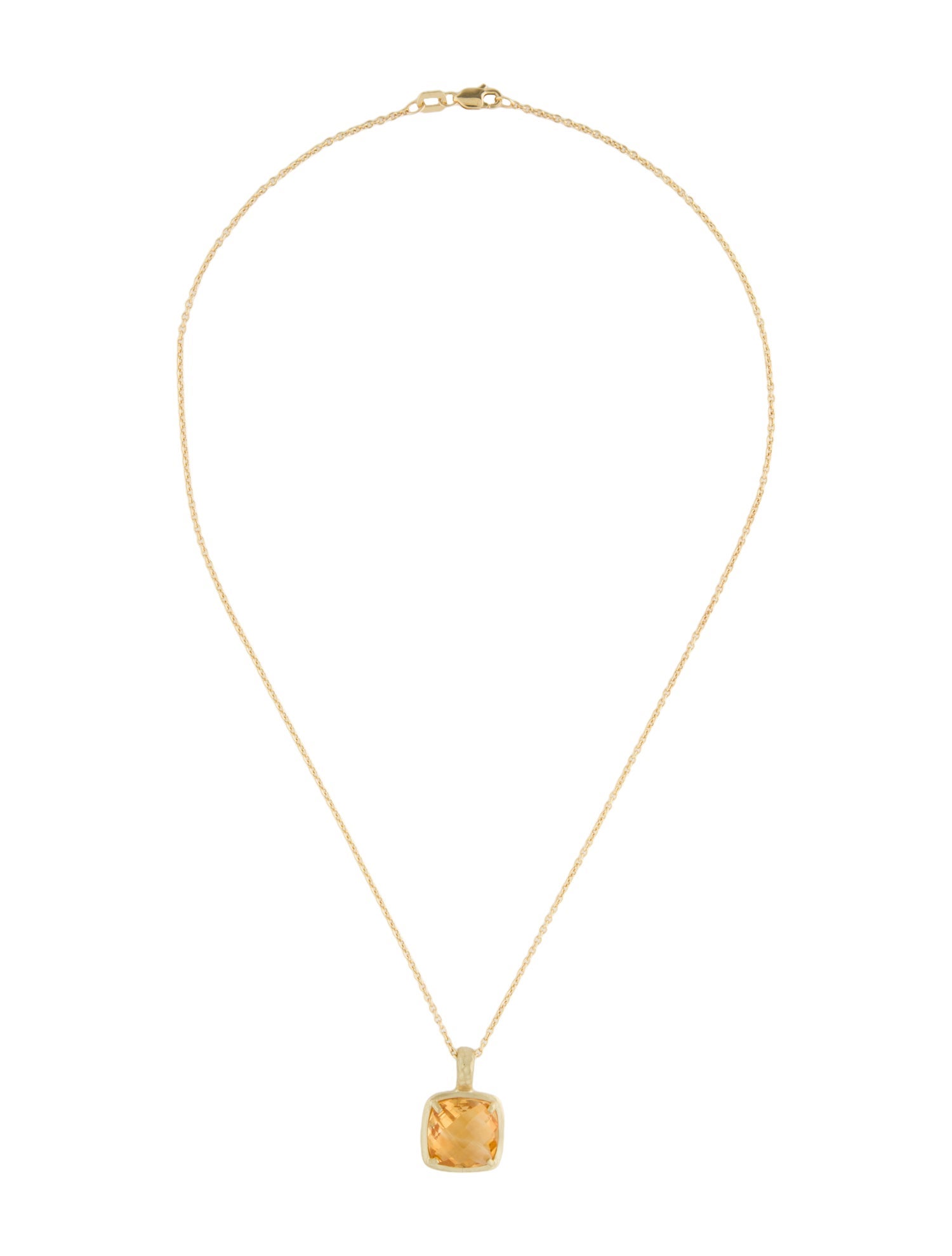 I. Reiss 14K Citrine Solitaire Pendant Necklace