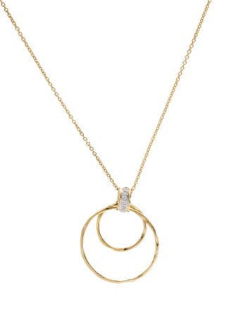 I. Reiss 14K Diamond Open Circle Pendant Necklace