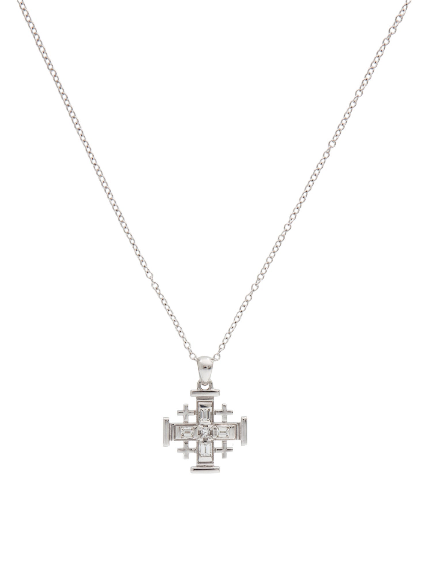 I. Reiss 14K Diamond Cross Pendant Necklace