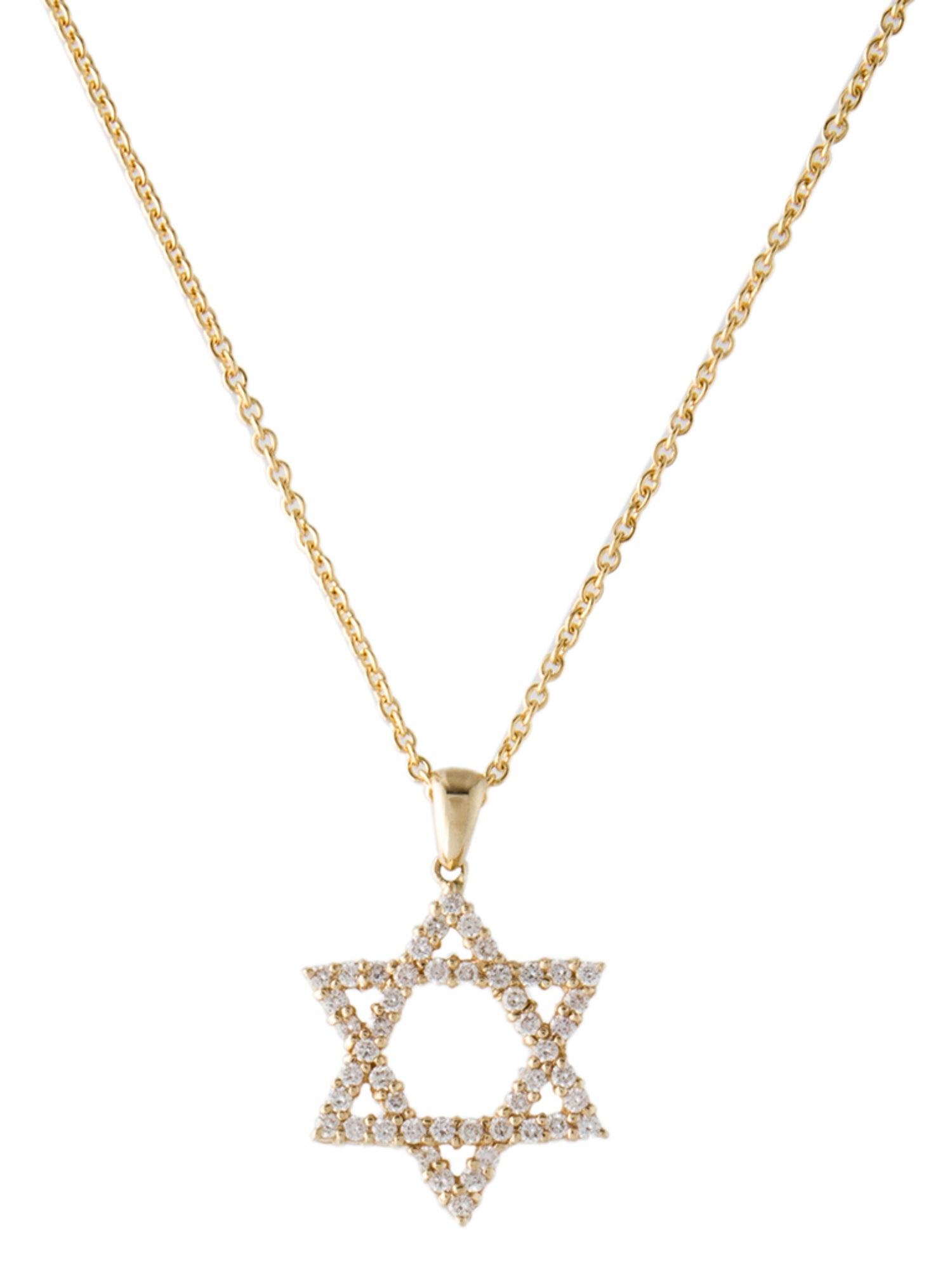 I. Reiss 14K Diamond Star Of David Pendant Necklace