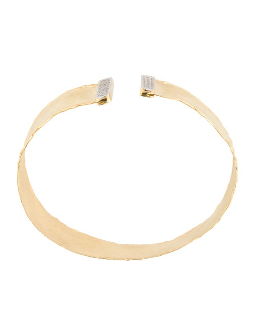 I. Reiss 14K Diamond Hammered Cuff Bracelet