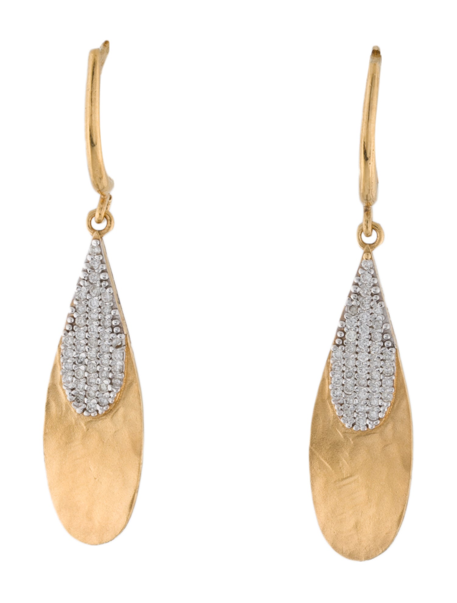 I. Reiss 14K Diamond Tear Drop Earrings