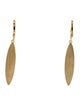 I. Reiss 14K Diamond Hammered Leaf Drop Earrings