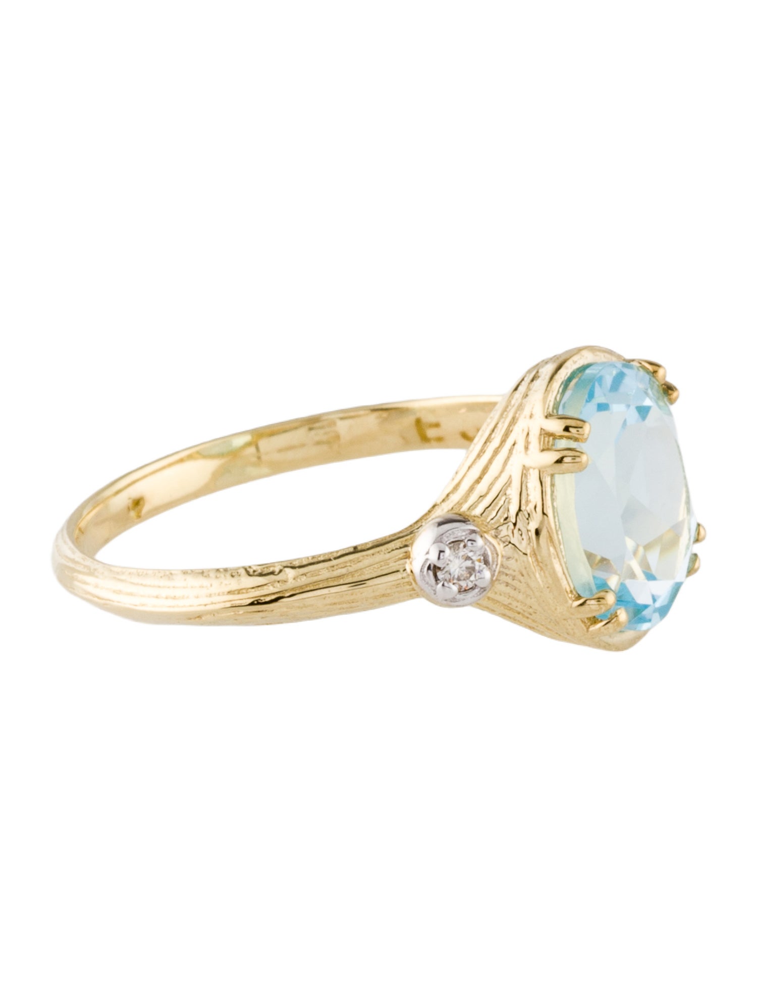 I. Reiss 14K 3.30ct Topaz & Diamond Cocktail Ring