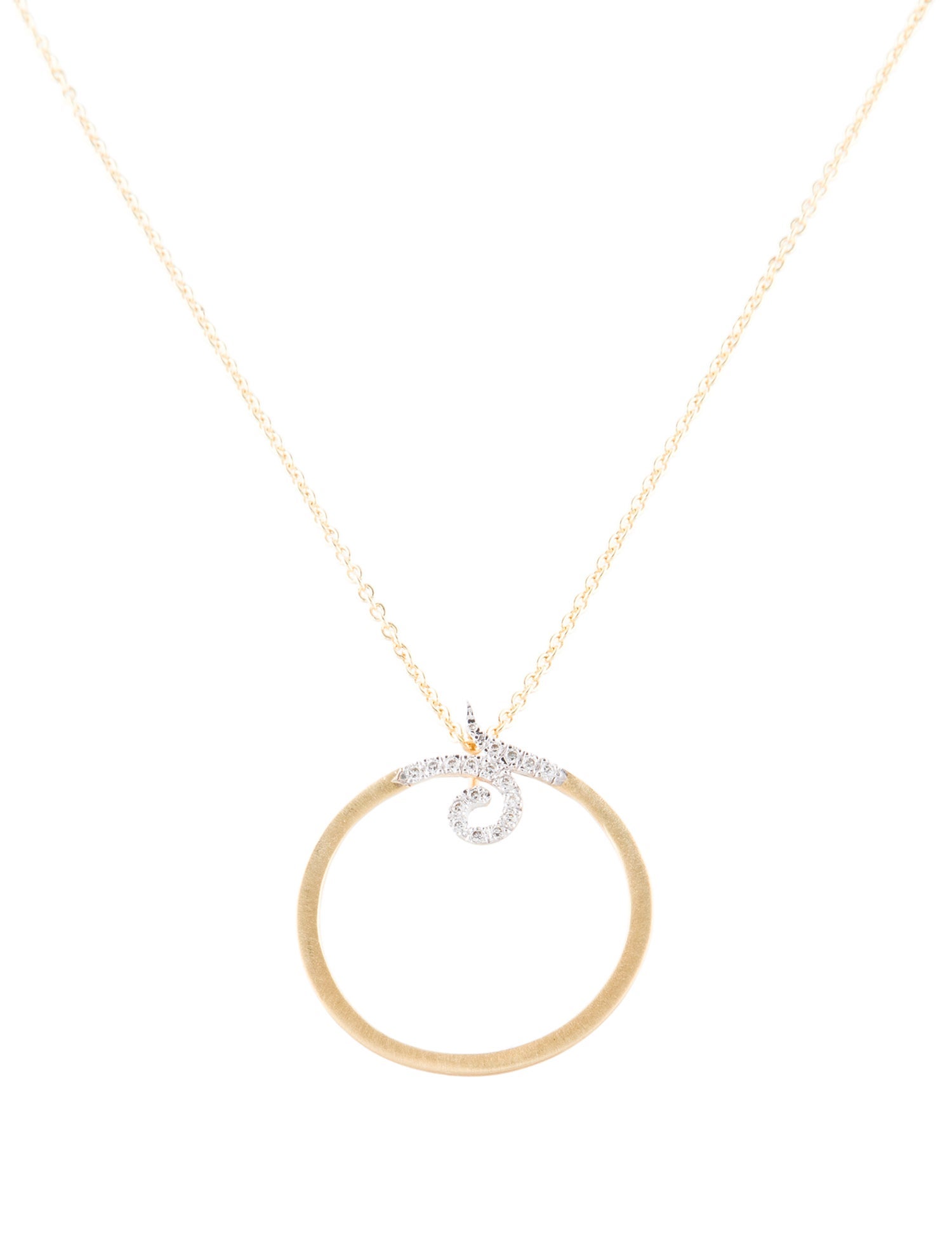 I. Reiss 14K Diamond Open Cirlce Pendant Necklace
