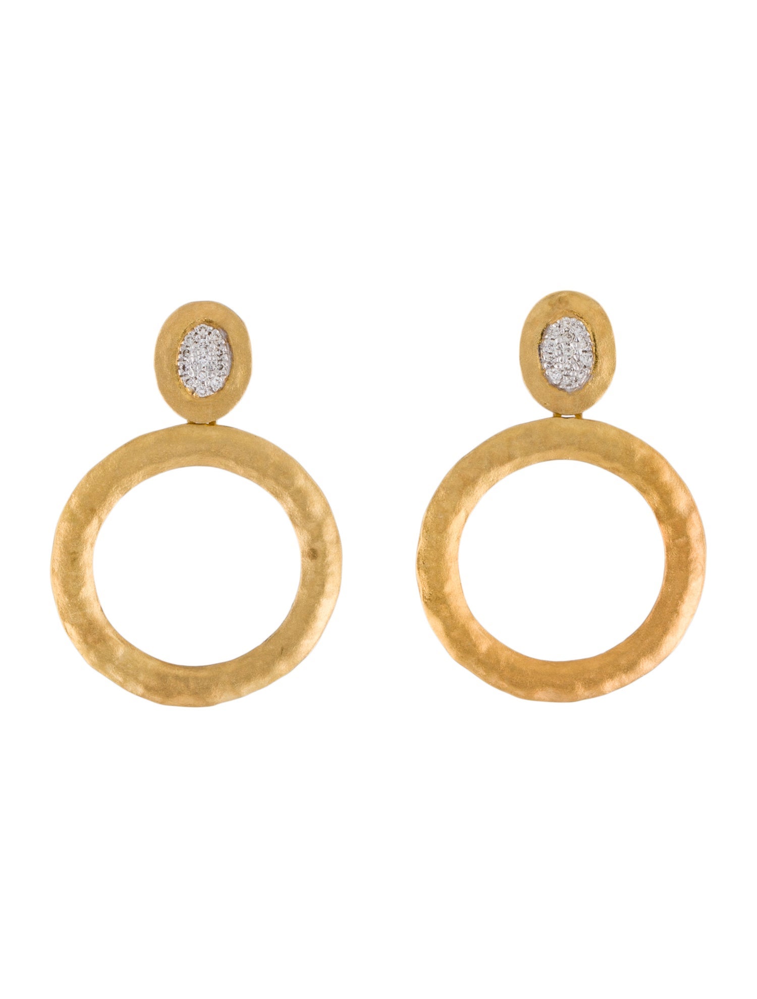 I. Reiss 14K Diamond Circle Drop Earrings