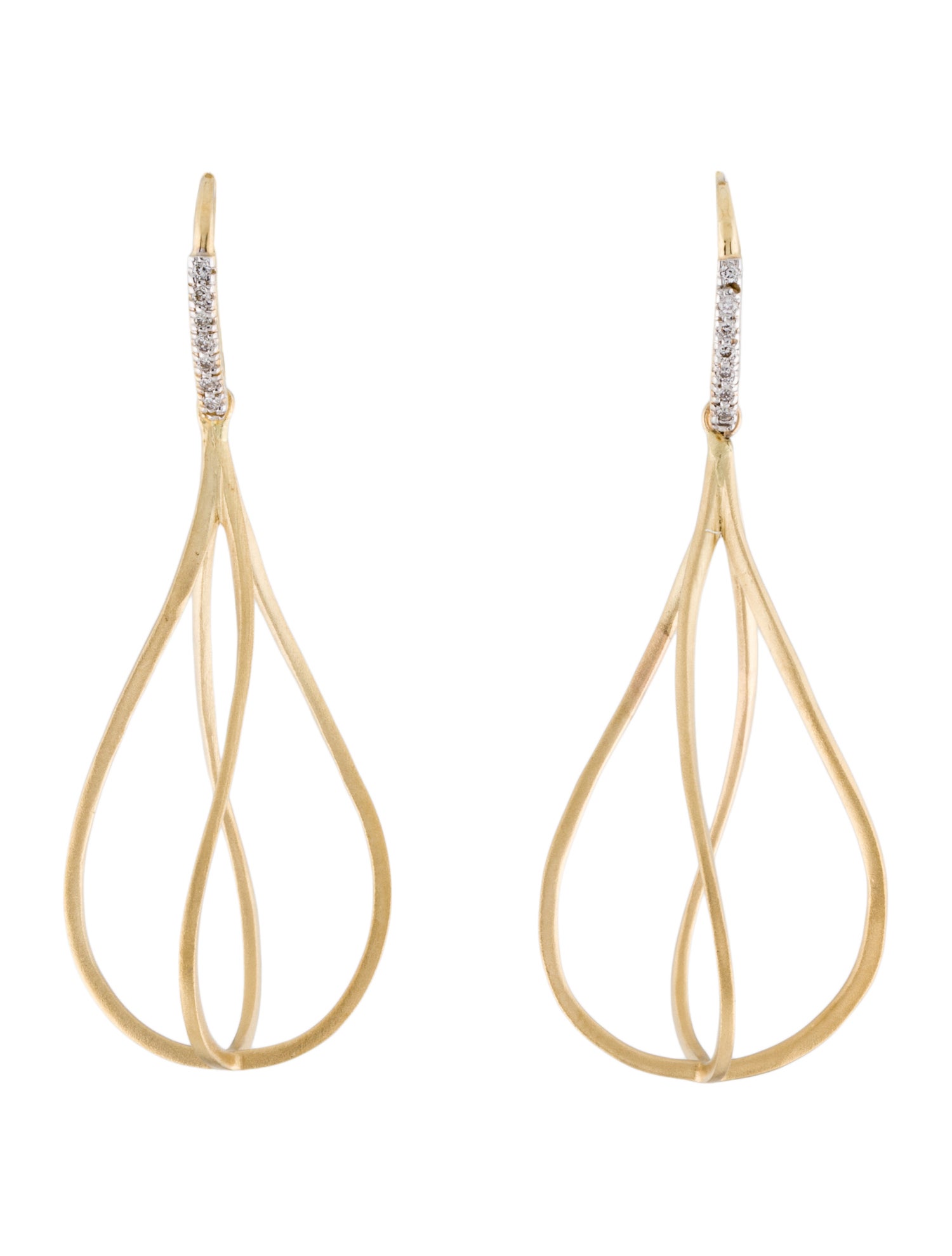 I. Reiss 14K Diamond Drop Earrings