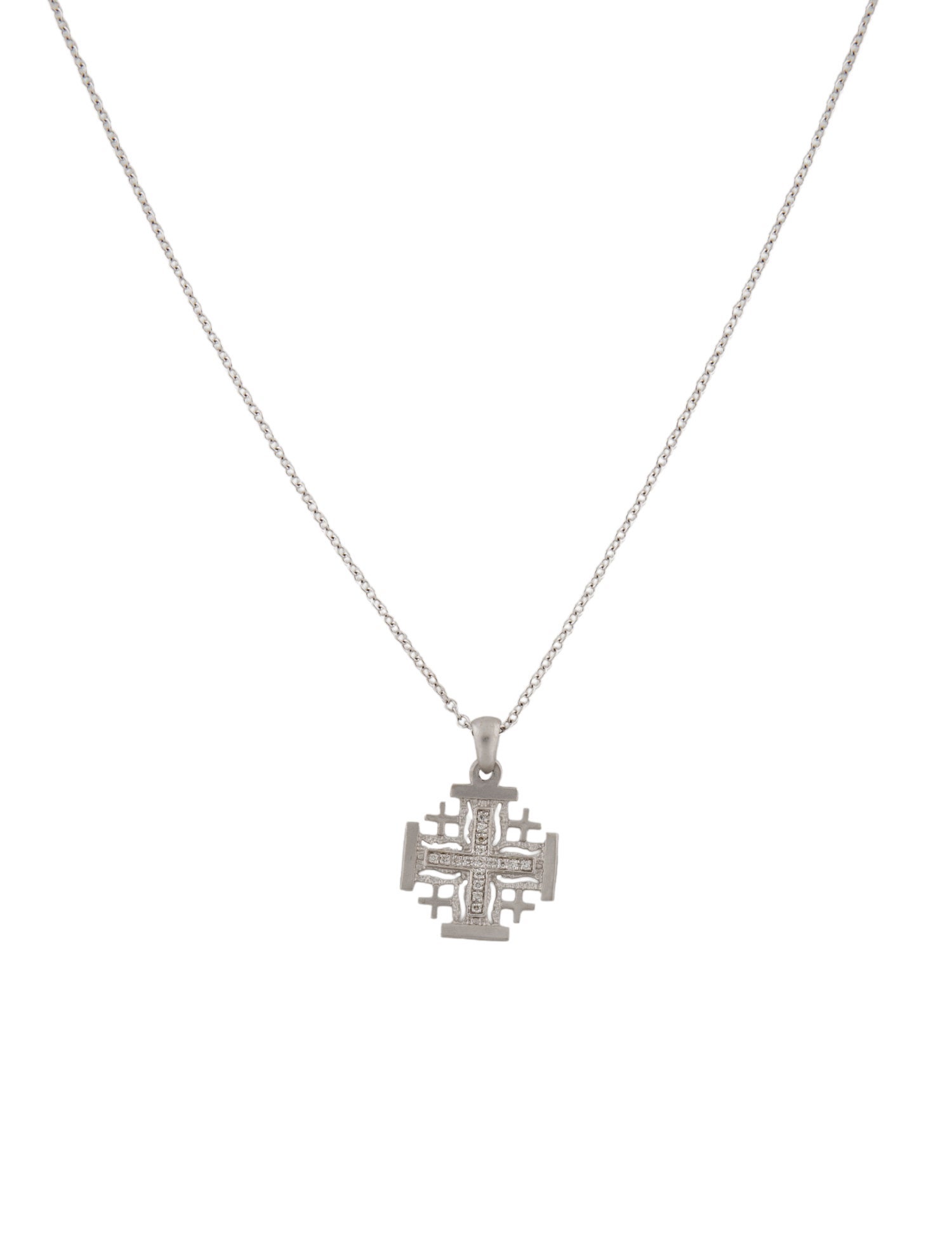 I. Reiss 14K Diamond 'Jerusalem' Cross Pendant Necklace