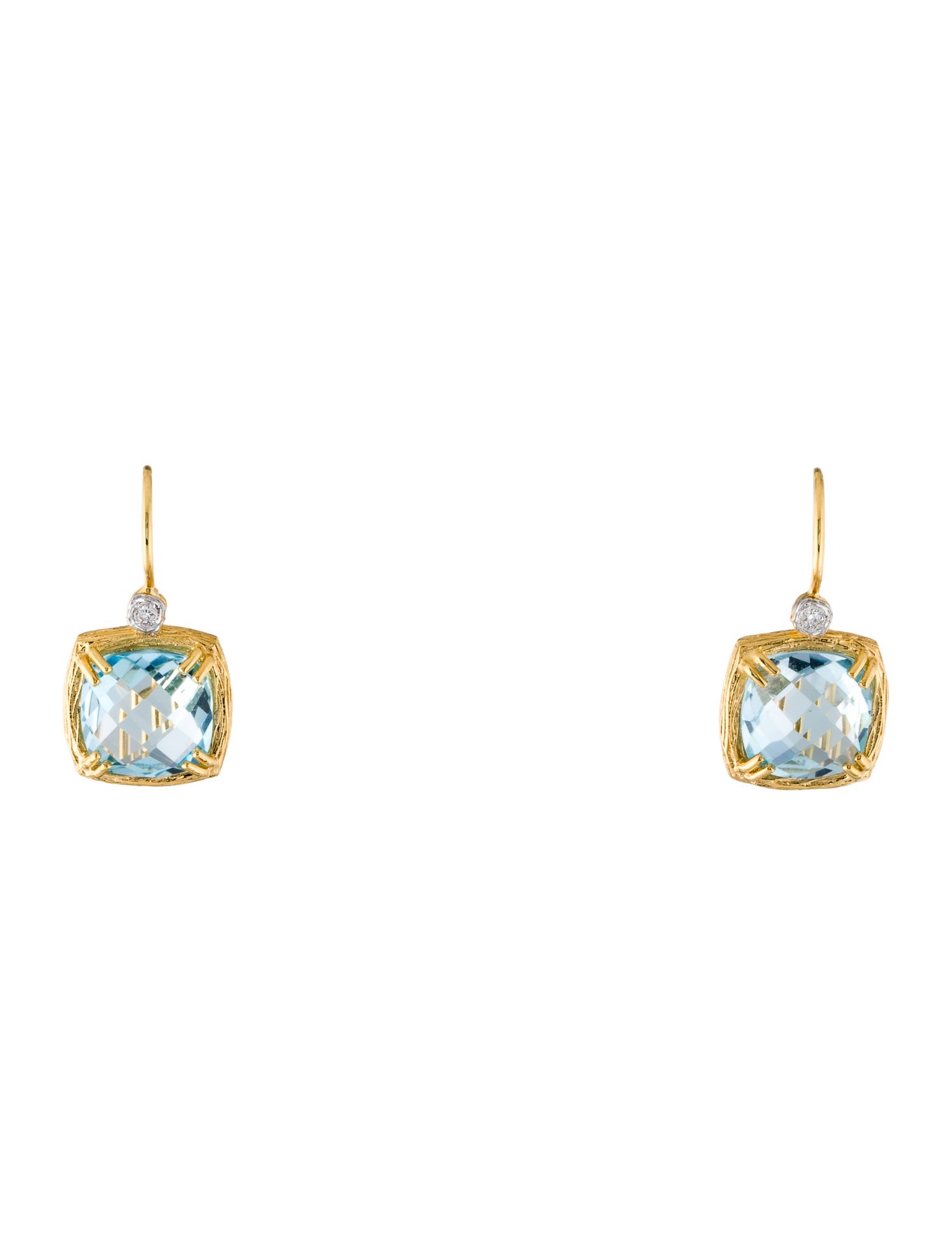I. Reiss 14K Topaz & Diamond Drop Earrings