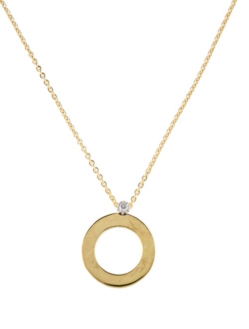 I. Reiss 14K Diamond Open Circle Pendant
