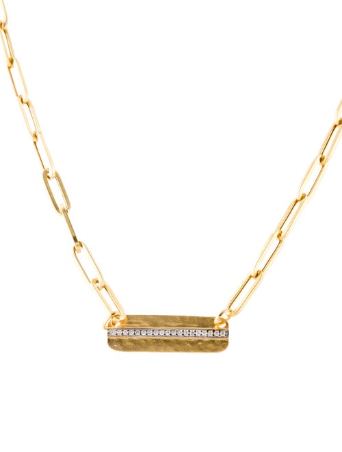 I. Reiss 14K Diamond Paperclip Station Necklace