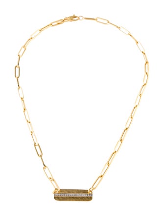I. Reiss 14K Diamond Paperclip Station Necklace