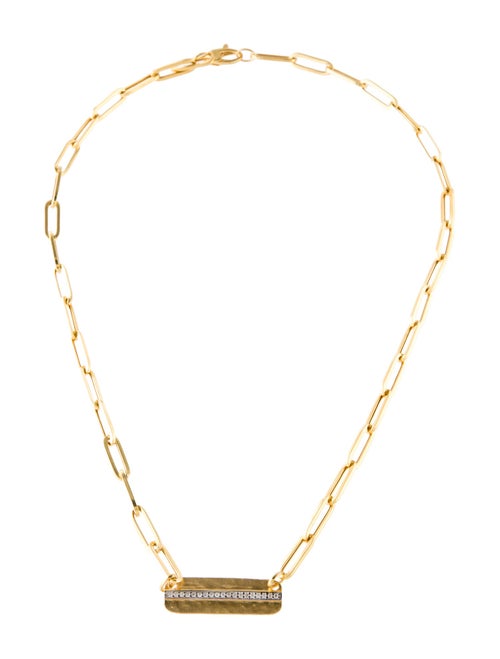 I. Reiss 14K Diamond Paperclip Station Necklace