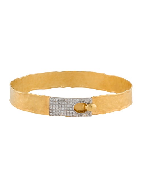 I. Reiss 14K Diamond Pavé Hammered Cuff