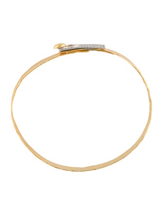 I. Reiss 14K Diamond Pavé Hammered Cuff