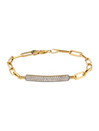 I. Reiss 14K Diamond Pavé ID Link Bracelet