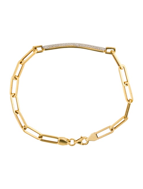 I. Reiss 14K Diamond Pavé ID Link Bracelet