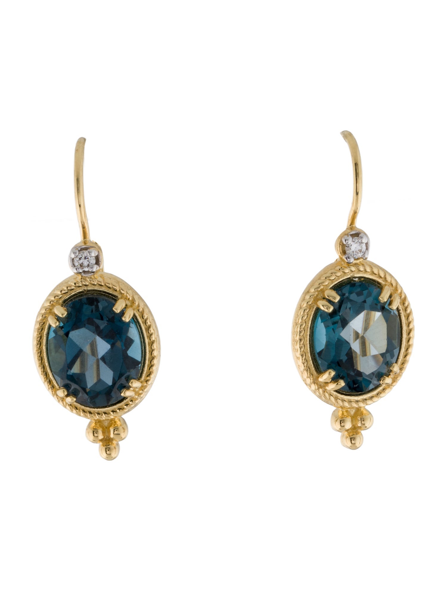 I. Reiss 14K Topaz & Diamond Drop Earrings