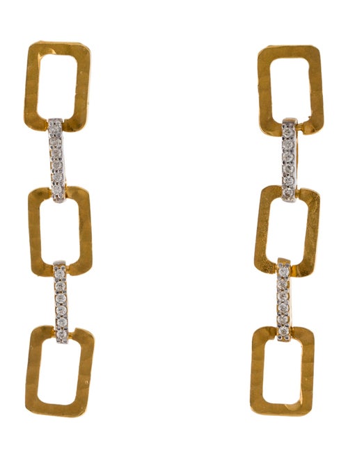 I. Reiss 14K Diamond Open Link Drop Earrings