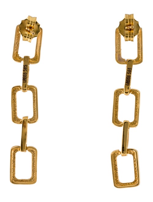I. Reiss 14K Diamond Open Link Drop Earrings