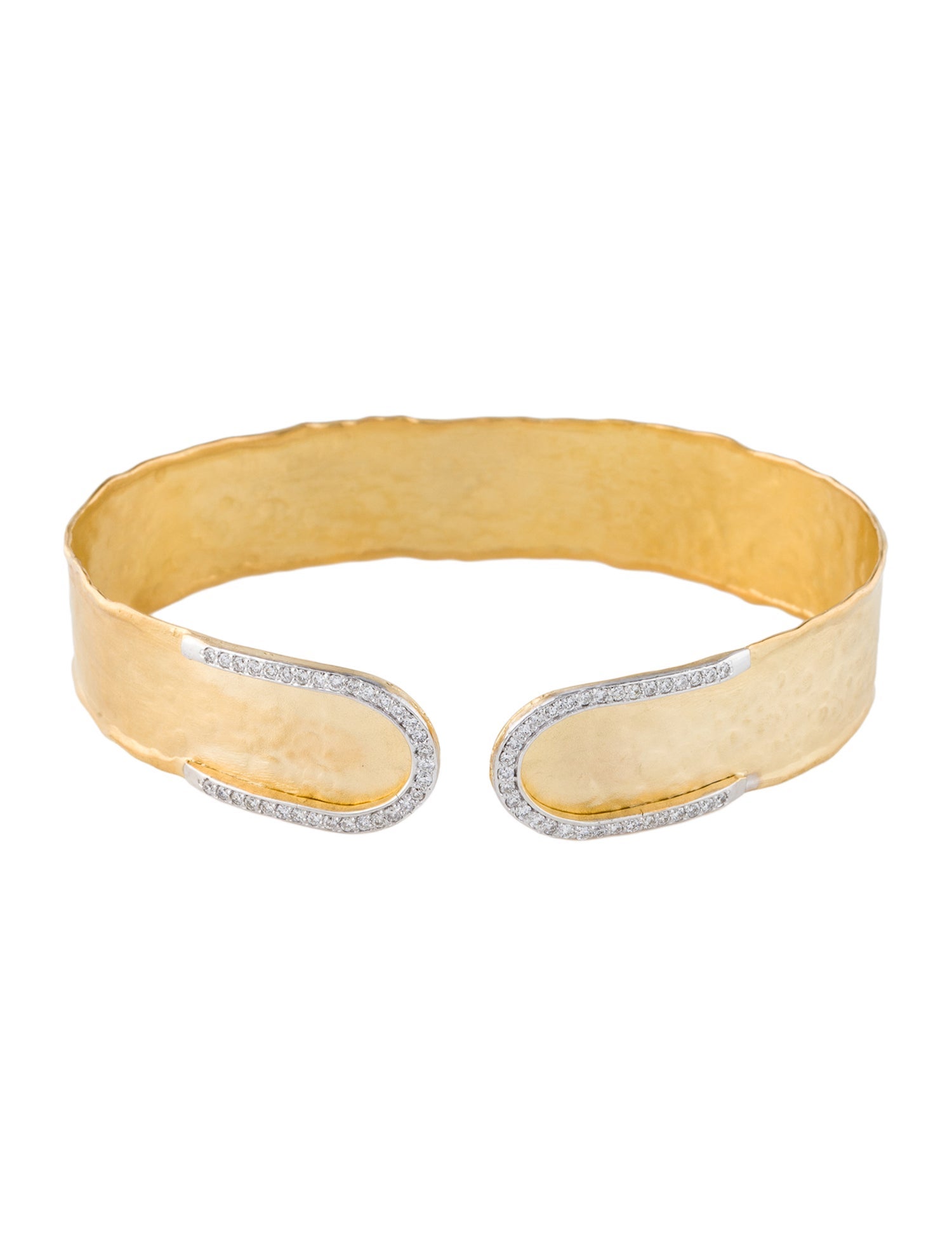 I. Reiss 14K Diamond Narrow Hammered Cuff