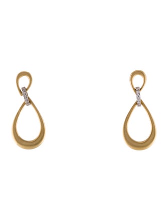 I. Reiss 14K Diamond Open Teardrop Earrings