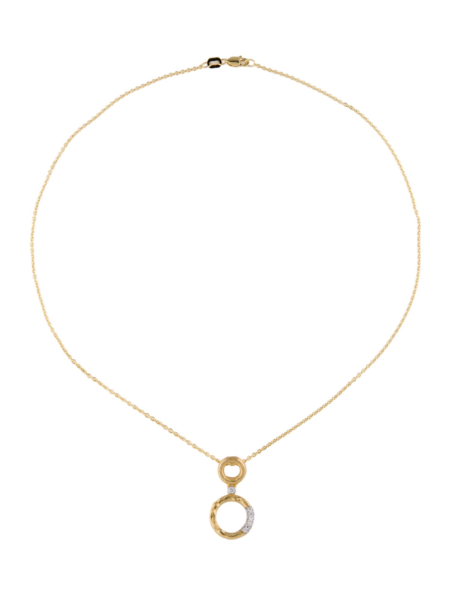 I. Reiss 14K Diamond Graduating Open Circles Pendant Necklace
