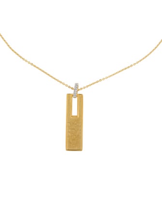 I. Reiss 14K Diamond Bar Pendant Necklace