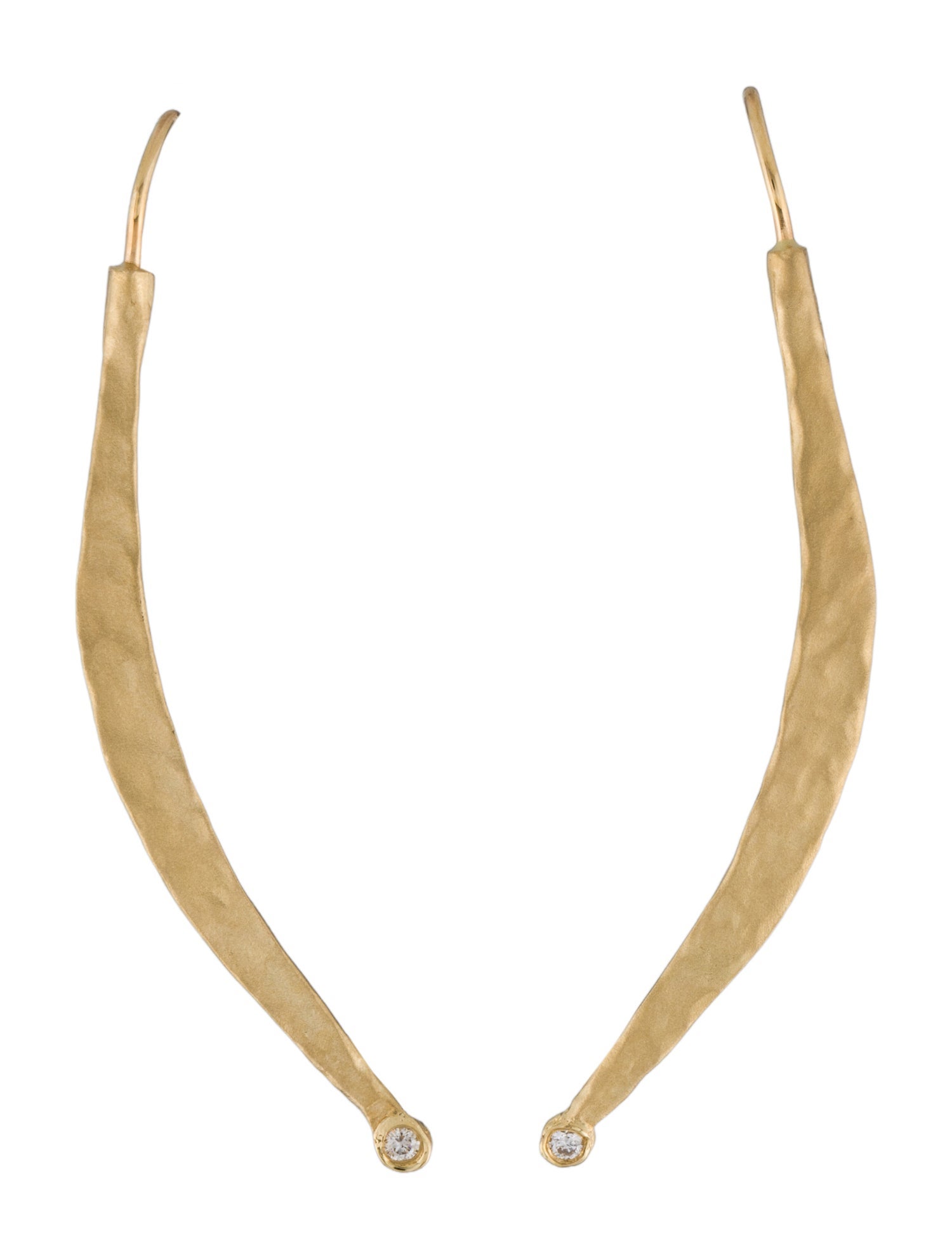 I. Reiss 14K Diamond Hammered Finish Climber Earring