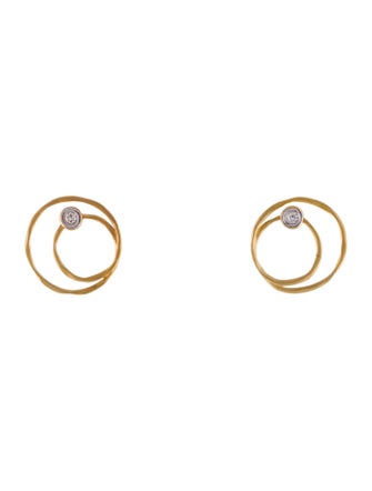 I. Reiss 14K Diamond Concentric Circle Earrings