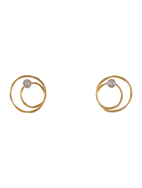I. Reiss 14K Diamond Concentric Circle Earrings
