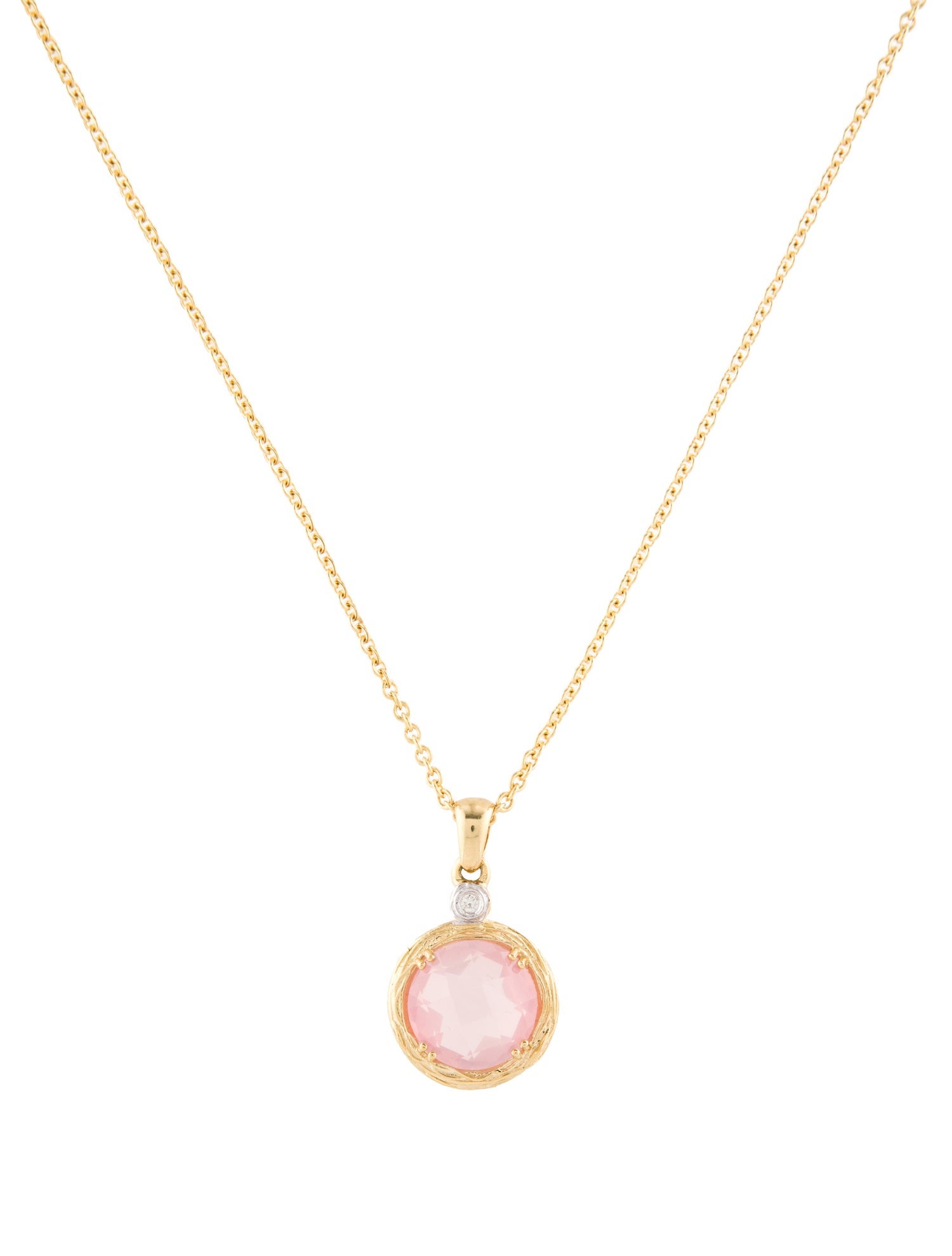 I. Reiss 14K Quartz & Diamond Pendant Necklace