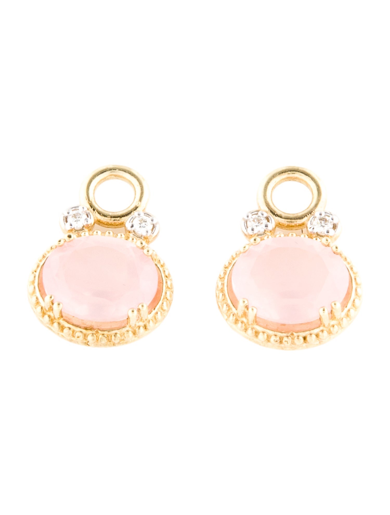 I. Reiss 14K Rose Quartz & Diamond Earring Enhancers