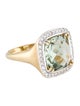 I. Reiss 14K Prasiolite & Diamond Cocktail Ring