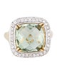 I. Reiss 14K Prasiolite & Diamond Cocktail Ring