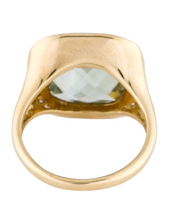 I. Reiss 14K Prasiolite & Diamond Cocktail Ring
