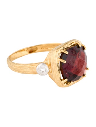 I. Reiss 14k Garnet & Diamond Cocktail Ring