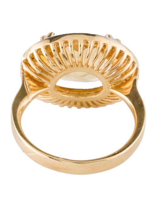 I. Reiss 14K Citrine & Diamond Cocktail Ring