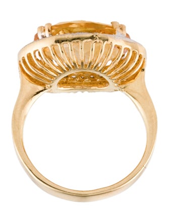 I. Reiss 14K Citrine & Diamond Cocktail Ring