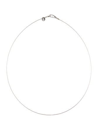 I. Reiss 14K Diamond Solitaire Wire Collar Necklace